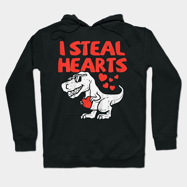 Kids I Steal Hearts Trex Dino Cute Baby Boy Valentines Day Gift Hoodie by waterbrookpanders